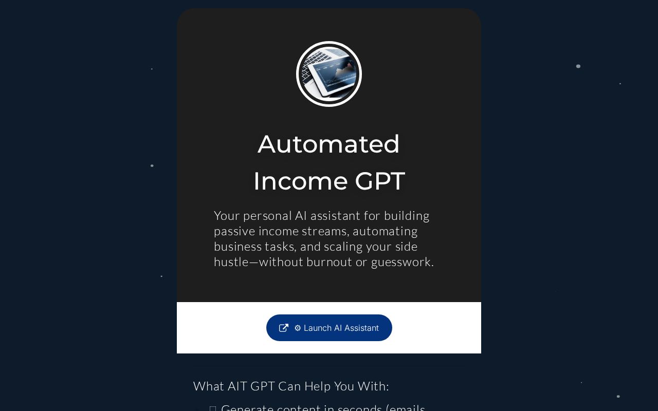 Automated Income GPT – Your AI Assistant for Passive Income & Digital ...